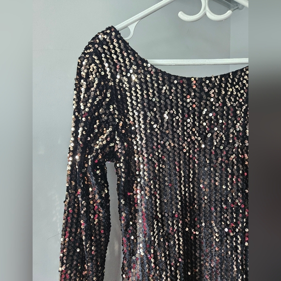 BNWT Only Golden Sequinned Dress - Picture 3 of 10